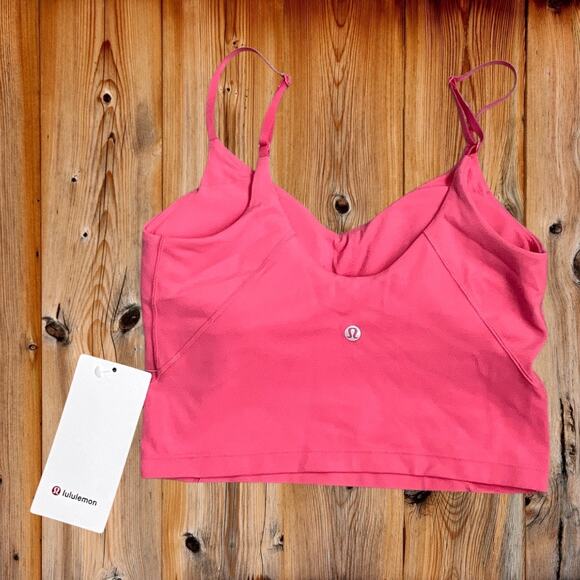 NWT! Lululemon Align Cropped Cami Tank A/B in Bright Pink Size 6 - Picture 2 of 2